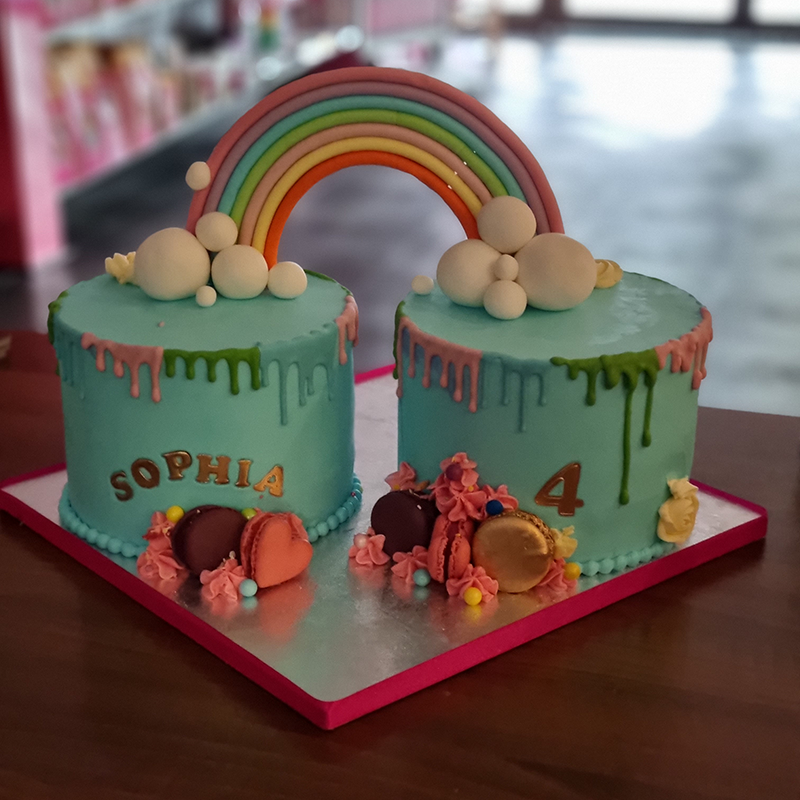Dubbele Regenboog taart | Hippetaarten.nl